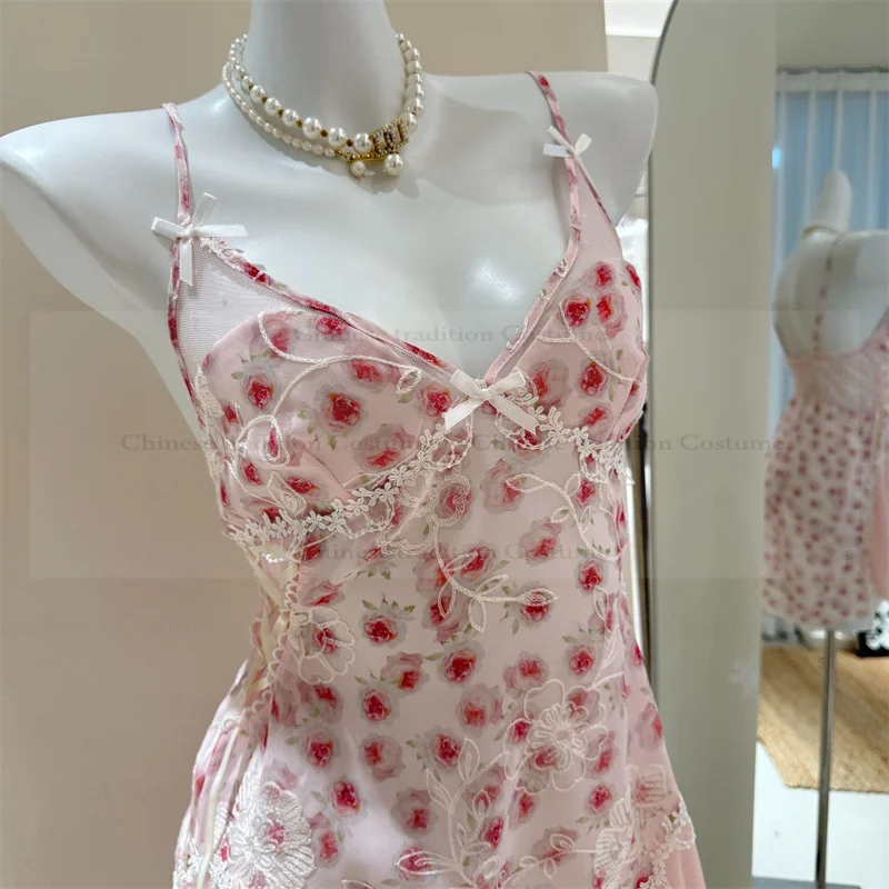 2025 Summer Autumn New Lingerie Kawaii Mesh Print Nightdress Sexy Short Spaghetti Strap Female Nightgown Sweet Loungewear
2025 Summer Autumn New Lingerie Kawaii Mesh Print Nightdress Sexy Short Spaghetti Strap Female Nightgown Sweet Loungewear