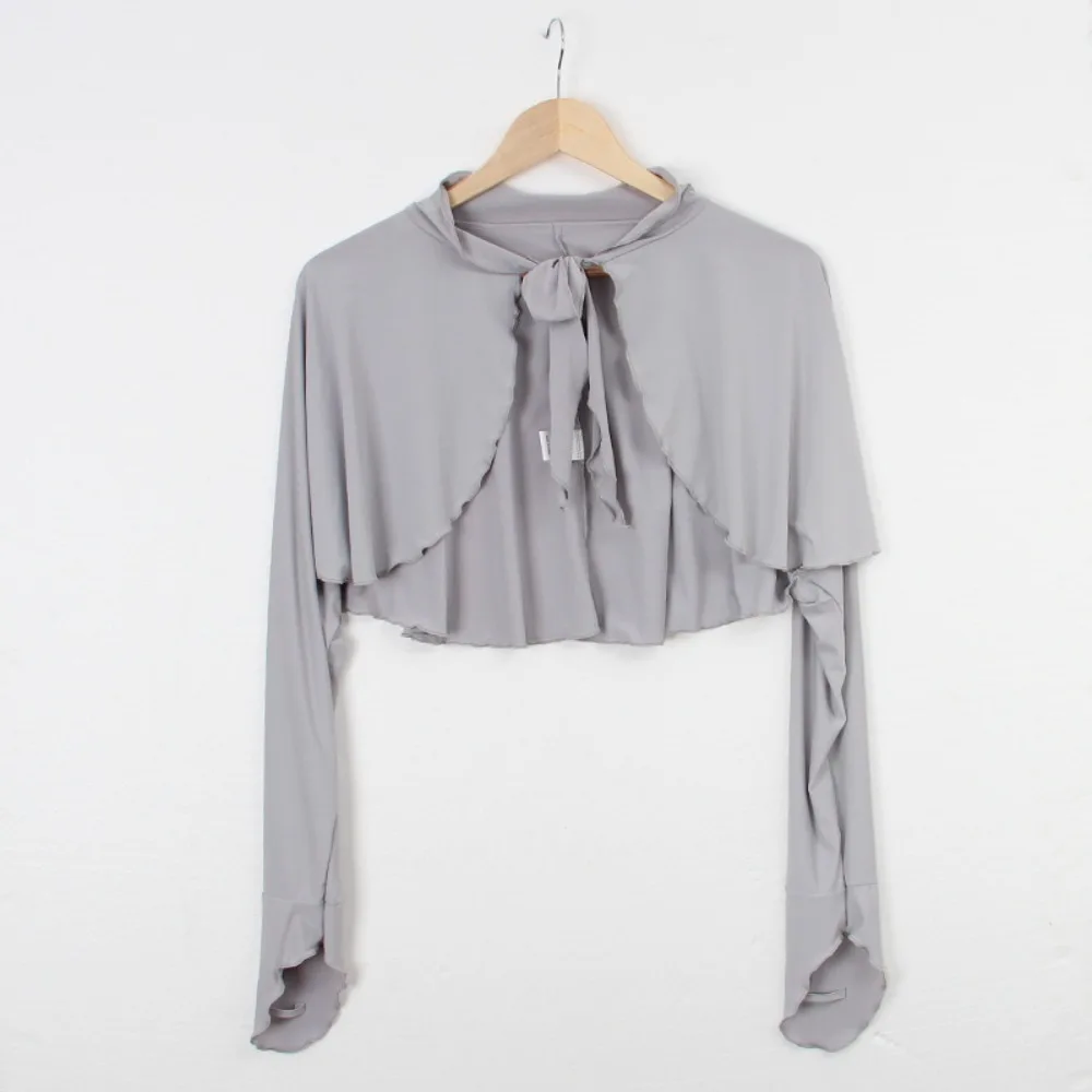 Casual Ultra-thin Long Sleeve Crop Top Anti UV Solid Color Sunscreen Sleeves Quick-Drying Short Blouse Ice Silk Shawl Summer
Casual Ultra-thin Long Sleeve Crop Top Anti UV Solid Color Sunscreen Sleeves Quick-Drying Short Blouse Ice Silk Shawl Summer