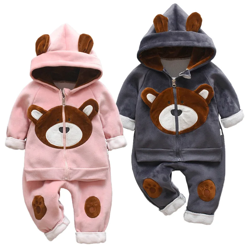 Children's Winter Gold Velvet Warm Suit Girls Autumn Cute Bear Hooded Jacket Casual Trousers Kids Cartoon 2-piece Set 9M-5Y
Children's Winter Gold Velvet Warm Suit Girls Autumn Cute Bear Hooded Jacket Casual Trousers Kids Cartoon 2-piece Set 9M-5Y