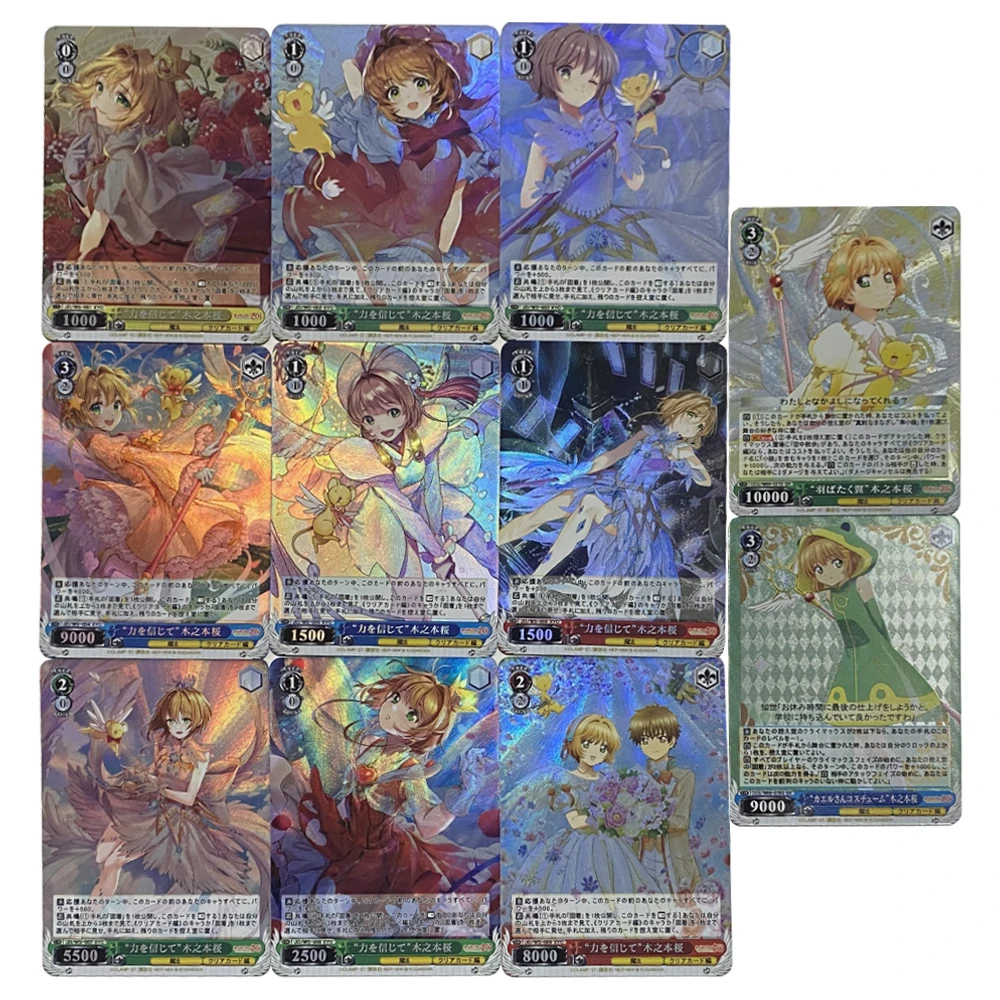 11Pcs/set Kinomoto Sakura Refractive Flash Cards Li Syaoran Card Captor Kawaii Classic Game Anime Collection Cards Gift Toys
11Pcs/set Kinomoto Sakura Refractive Flash Cards Li Syaoran Card Captor Kawaii Classic Game Anime Collection Cards Gift Toys