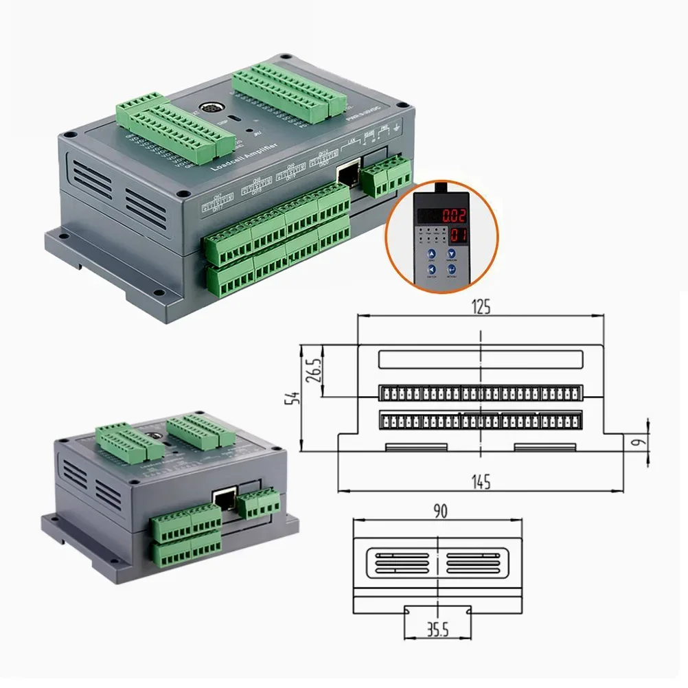 12-Channel Digital Load Cell Transmitter RS485 Communication Modbus-TCP/etherCAT Amplifier Force Sensors & Load Cells
12-Channel Digital Load Cell Transmitter RS485 Communication Modbus-TCP/etherCAT Amplifier Force Sensors & Load Cells