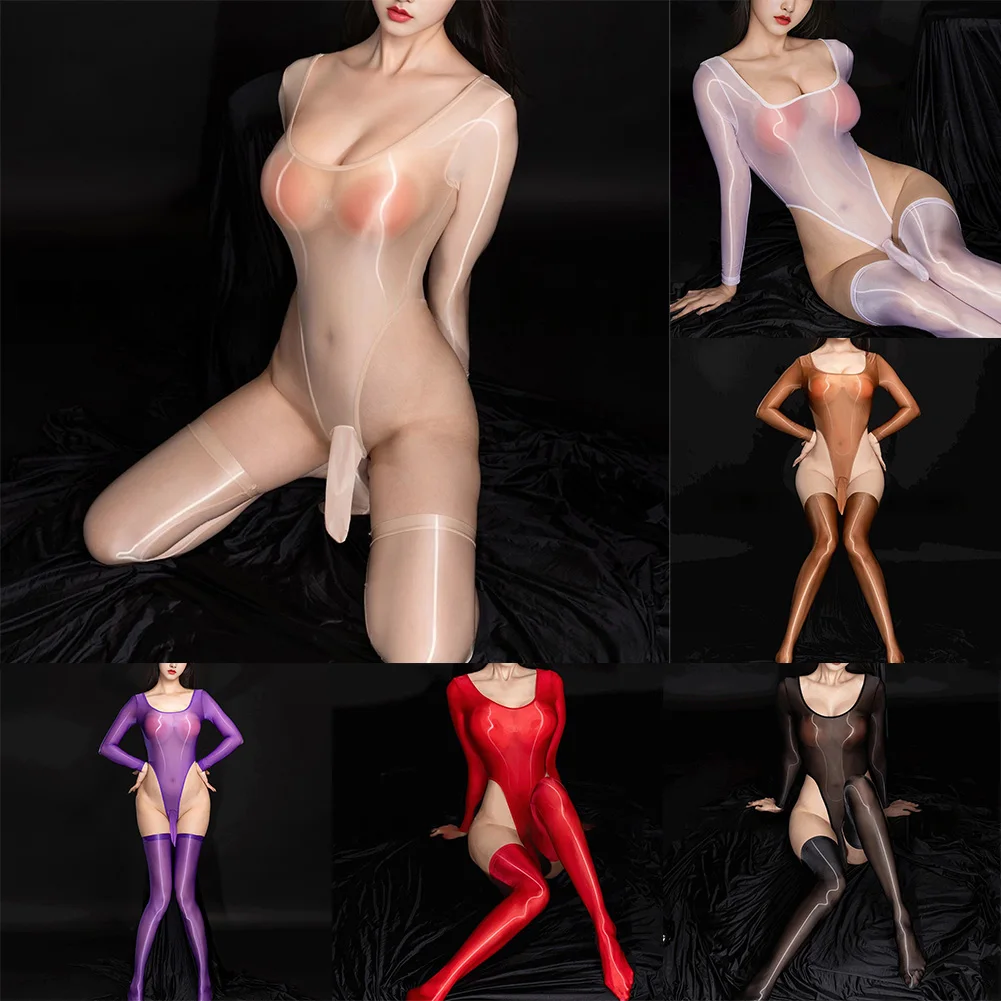 Women Tight Crotchless Shiny Silk Jumpsuit Ladies Erotic Bodysuit Sexy Hosiery Women Clubwear Comfortable
Women Tight Crotchless Shiny Silk Jumpsuit Ladies Erotic Bodysuit Sexy Hosiery Women Clubwear Comfortable