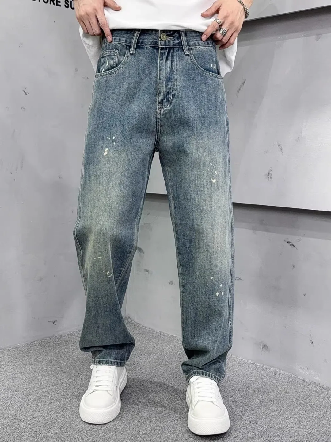 Retro American Splaed Ink Denim Jeans Men's Trendy Loose Straight Leg Spring High Street Waed Wide Leg Dra Long Pants
Retro American Splaed Ink Denim Jeans Men's Trendy Loose Straight Leg Spring High Street Waed Wide Leg Dra Long Pants