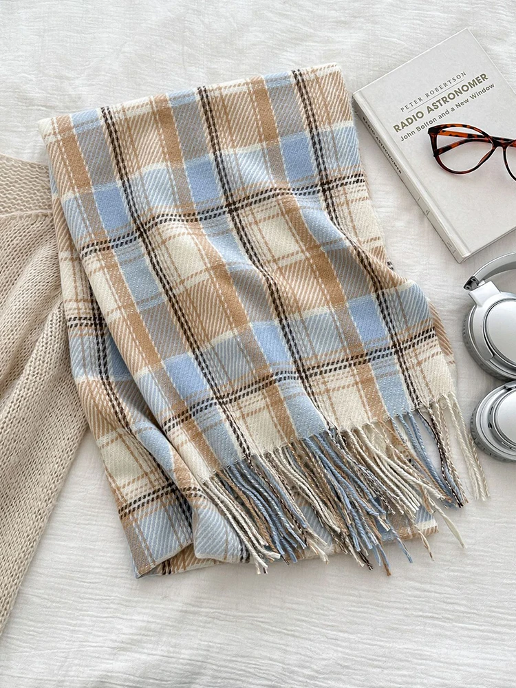 Women's Imitation Cashmere Simple Retro Plaid Knit Scarf Headscarf Casual Tassel Scarve Lady Mujer Wrap Shawl Winter New Korean
Women's Imitation Cashmere Simple Retro Plaid Knit Scarf Headscarf Casual Tassel Scarve Lady Mujer Wrap Shawl Winter New Korean