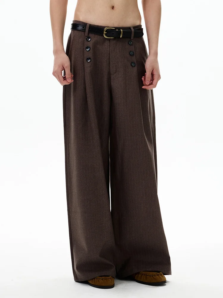 Man Women Oversize Trousers Pleated Double-breasted Stripe Suit Pant Men Streetwear Fashion Loose Casual Wide Leg Baggy Pants
Man Women Oversize Trousers Pleated Double-breasted Stripe Suit Pant Men Streetwear Fashion Loose Casual Wide Leg Baggy Pants