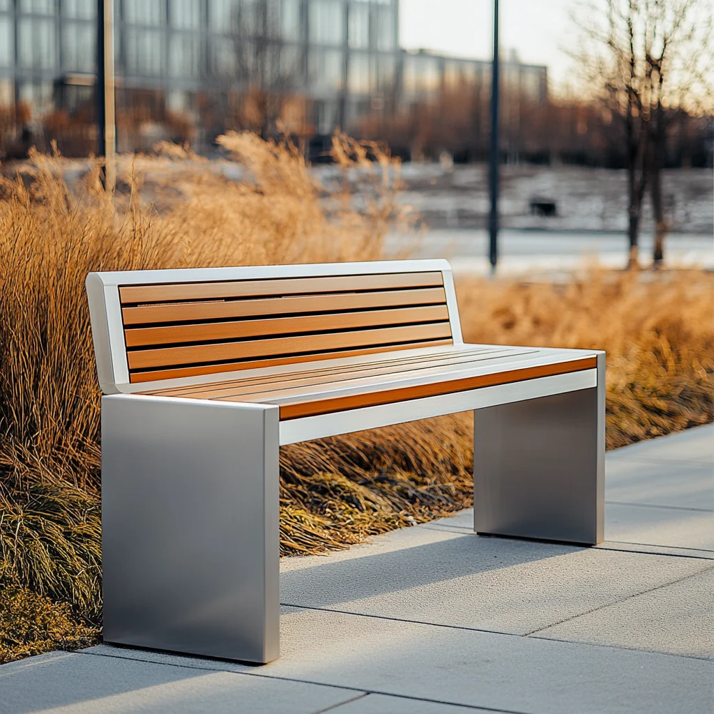 # Скамейка парковая уличная Z-образная с деревянным сиденьем и каркасом из нержавеющей стали, с регулируемой спинкой
# Скамейка парковая уличная Z-образная с деревянным сиденьем и каркасом из нержавеющей стали, с регулируемой спинкой