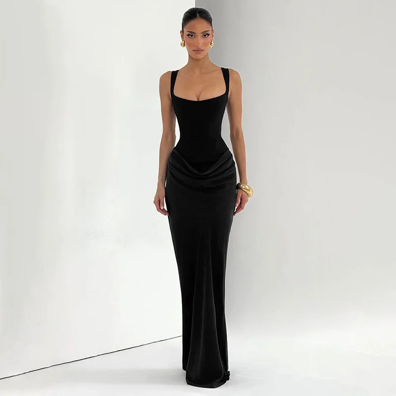 Осенне-зимнее новое простое однотонное тонкое плиссированное длинное платье без рукавов с квадратным вырезом для женщин
Осенне-зимнее новое простое однотонное тонкое плиссированное длинное платье без рукавов с квадратным вырезом для женщин