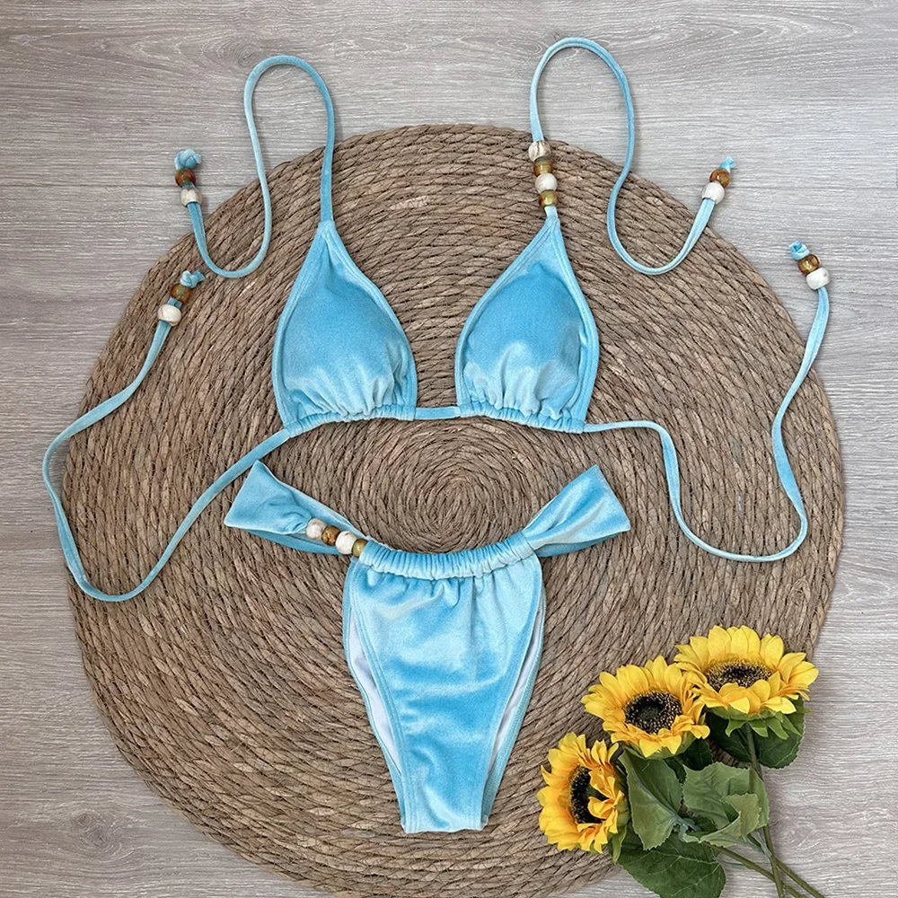 Micro Bikini Sexy Women Swimwear Push Up Swimsuit Biquini Thong Brazilian Bikini Set Solid Halter Gold Velvet Beachwear
Micro Bikini Sexy Women Swimwear Push Up Swimsuit Biquini Thong Brazilian Bikini Set Solid Halter Gold Velvet Beachwear