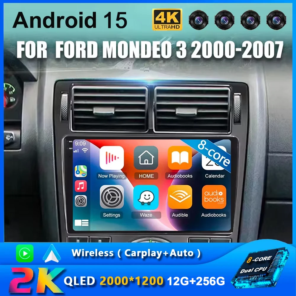 2Din Android 15 Car Radio Multimedia video Player For Ford Mondeo 3 2000-2007 Stereo GPS Navigation 4G Carplay Auto RDS DSP IPS
2Din Android 15 Car Radio Multimedia video Player For Ford Mondeo 3 2000-2007 Stereo GPS Navigation 4G Carplay Auto RDS DSP IPS