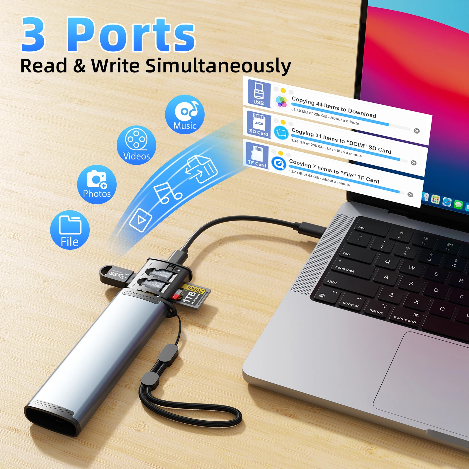 13 in 1 Multifunction Card Reader Storage Box USB-C Data Transfer Hub with Lightning Adapter SD/TF/SIM Slot Organizer for Phone
13 in 1 Multifunction Card Reader Storage Box USB-C Data Transfer Hub with Lightning Adapter SD/TF/SIM Slot Organizer for Phone