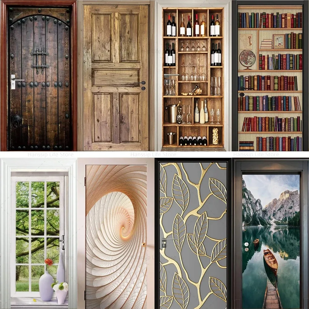 Vintage Rustic Door Sticker Wine Rack Bookshelf 3D Vortex Leaf Lake Landscape Removable Self Adhesive Wallpaper Home Decor
Vintage Rustic Door Sticker Wine Rack Bookshelf 3D Vortex Leaf Lake Landscape Removable Self Adhesive Wallpaper Home Decor