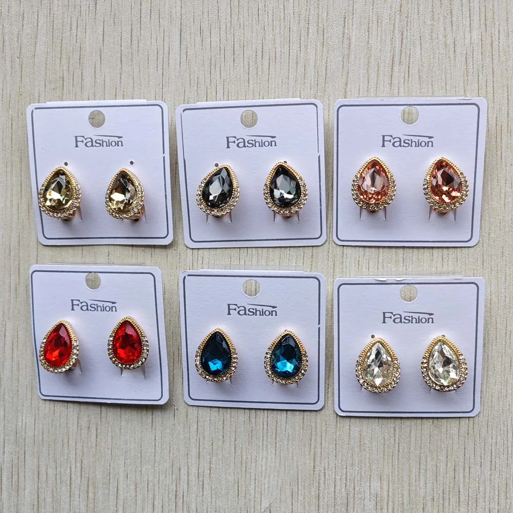 New Mixed Natural crystal and alloy water drop Ear clip on earrings women girls jewelry wholesale 6 pairs/lot free shipping
New Mixed Natural crystal and alloy water drop Ear clip on earrings women girls jewelry wholesale 6 pairs/lot free shipping