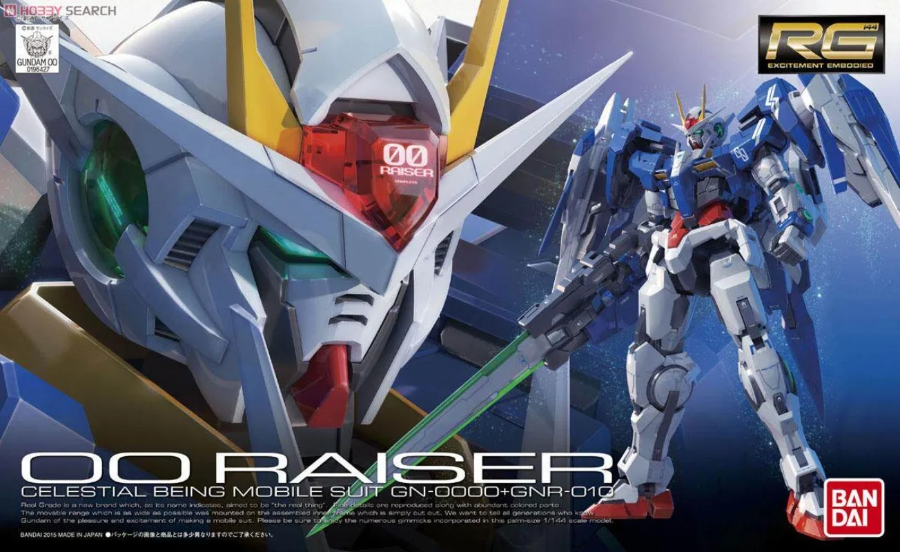 Original Bandai RG 18 1/144 GN-0000+GNR-010 00 Raiser Gundam Assembly Model Kit Action Figure
Original Bandai RG 18 1/144 GN-0000+GNR-010 00 Raiser Gundam Assembly Model Kit Action Figure