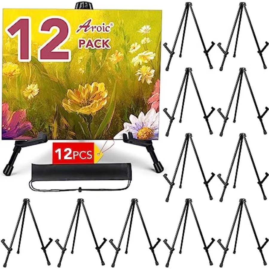 12 Pack 14'' Tabletop Easels, Black Steel Table Top Easels for Display, Adjustable Portable Table Top Easel for Paintings, Sign
12 Pack 14'' Tabletop Easels, Black Steel Table Top Easels for Display, Adjustable Portable Table Top Easel for Paintings, Sign