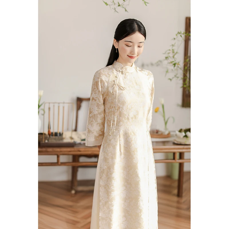 an Yuezhi Chinese Sle Floral Embroidered Slim Fit Dr Stand Collar Button up Long Skirt Autumn Commute Dr
an Yuezhi Chinese Sle Floral Embroidered Slim Fit Dr Stand Collar Button up Long Skirt Autumn Commute Dr