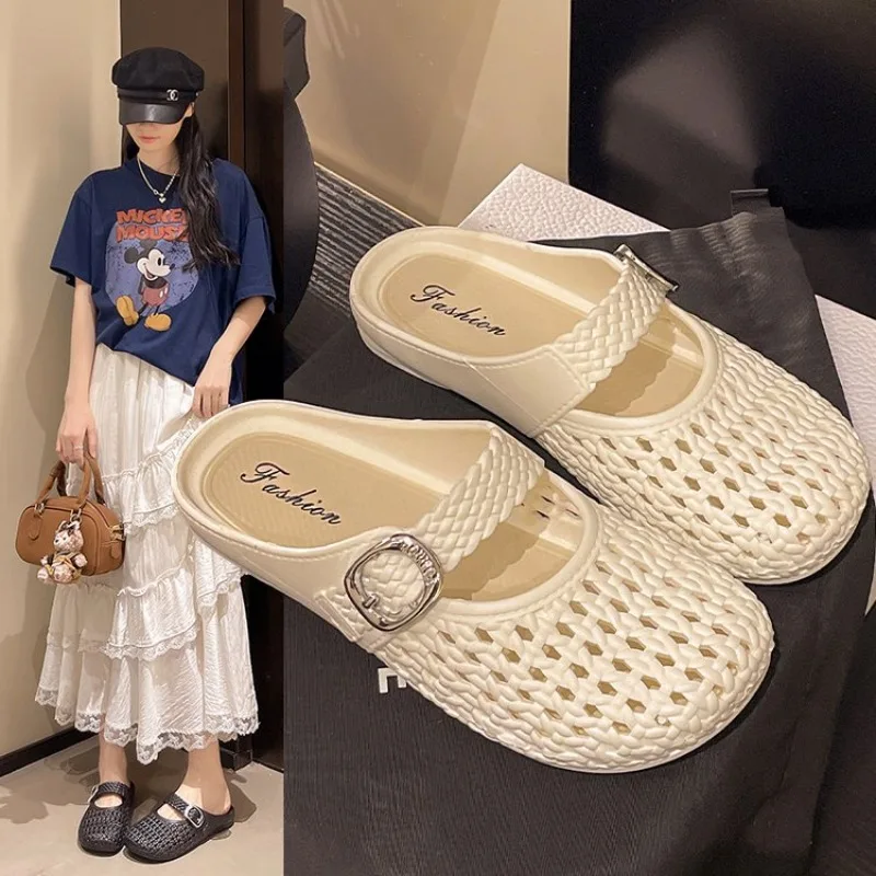 Women's Hollow out Mesh Slip-On Summer Slippers Anti-Slip Outdoor Wear PVC Upper And Sole Comfortable Flat Bottom Casual Sandals
Women's Hollow out Mesh Slip-On Summer Slippers Anti-Slip Outdoor Wear PVC Upper And Sole Comfortable Flat Bottom Casual Sandals