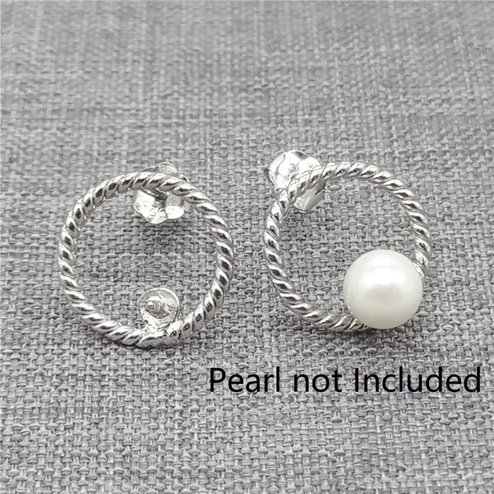 2prs Sterling Silver Twisted Circle Post Earring Setting w/ Cup and Peg Rhodium Plated
2prs Sterling Silver Twisted Circle Post Earring Setting w/ Cup and Peg Rhodium Plated