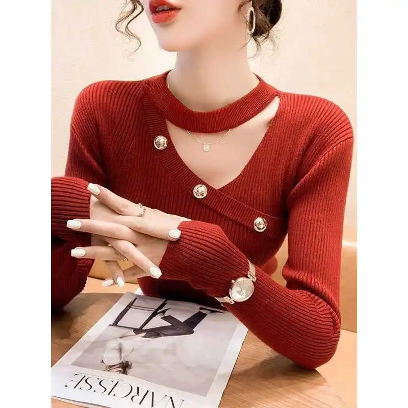 Women's Knitted Sweater Autumn High-waist Sensation New Sle Faux Pearl Long Sve Polyester Fiber Color Casual Wear
Women's Knitted Sweater Autumn High-waist Sensation New Sle Faux Pearl Long Sve Polyester Fiber Color Casual Wear