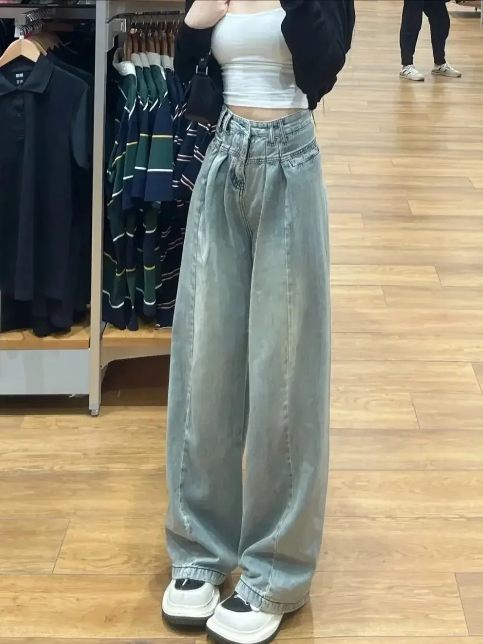 Womens Jeans Y2k Jeans 2025 Winter New Korean Style Trendy Wide Leg High Waist Slimming Versatile Floor Length Trousers
Womens Jeans Y2k Jeans 2025 Winter New Korean Style Trendy Wide Leg High Waist Slimming Versatile Floor Length Trousers