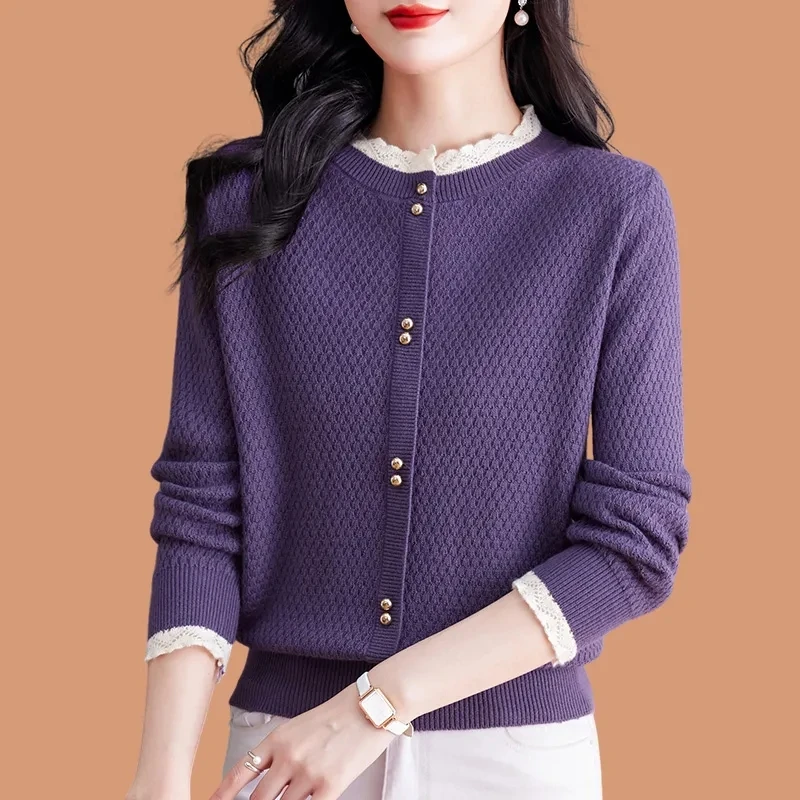 Thin Ladies' Round Nec Needle Knit Cardigan Slim The New Style Short Sweater With Spring And Autumn Coat Bottoming Shirt Top
Thin Ladies' Round Nec Needle Knit Cardigan Slim The New Style Short Sweater With Spring And Autumn Coat Bottoming Shirt Top