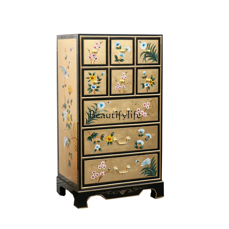44Modern New Chinese Painted Gold Foil Hallway Curio Cabinet Classical Storage Bedside Table
44Modern New Chinese Painted Gold Foil Hallway Curio Cabinet Classical Storage Bedside Table