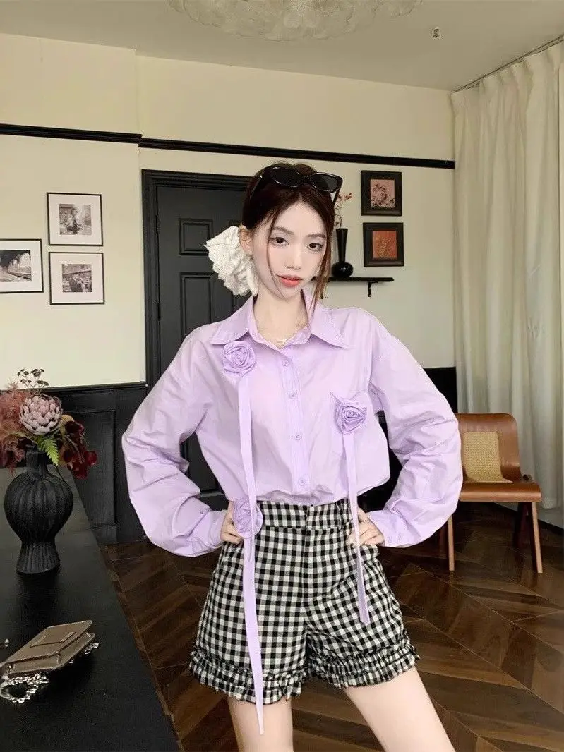 Summer Black White Plaid Ruffle Shorts Women's High Waist Straight Leg Floral Pants Korean Style Commute Fashion
Summer Black White Plaid Ruffle Shorts Women's High Waist Straight Leg Floral Pants Korean Style Commute Fashion