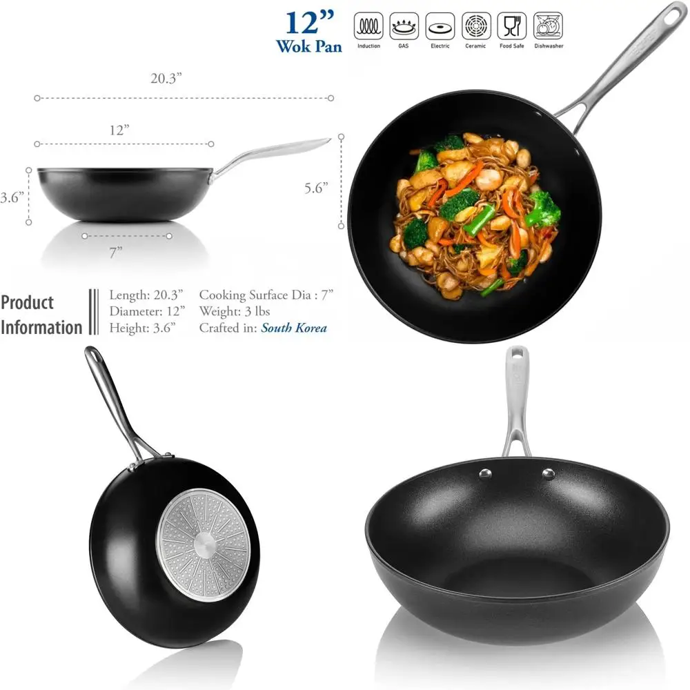 Коллекция Onyx, 12-дюймовая сковорода-вок/сковорода для жарки с антипригарным покрытием и неровным дном - POA ree, подходит для мытья в посудомоечной машине и использования в духовке, сделано в Корее
Коллекция Onyx, 12-дюймовая сковорода-вок/сковорода для жарки с антипригарным покрытием и неровным дном - POA ree, подходит для мытья в посудомоечной машине и использования в духовке, сделано в Корее