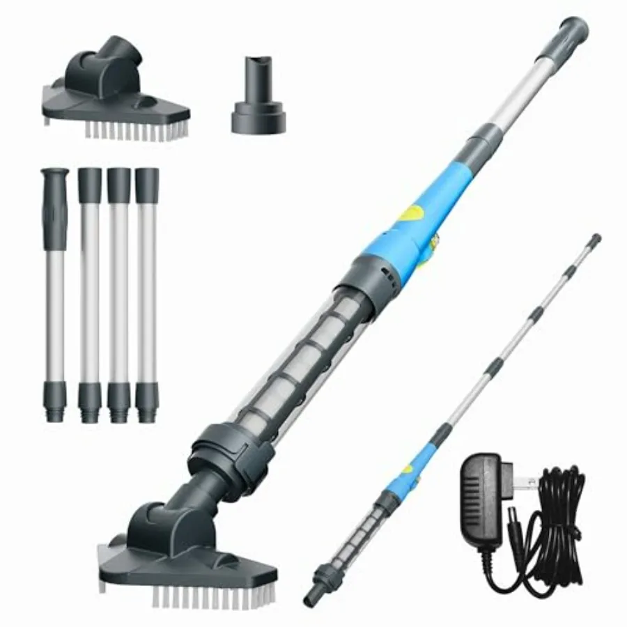 Hot Tub Vacuum - Cordless Pool Vacuum for Above Ground Pool, Rechargeable Stick, Blue, Fast Sand Debris Removal in All Pool Typ
Hot Tub Vacuum - Cordless Pool Vacuum for Above Ground Pool, Rechargeable Stick, Blue, Fast Sand Debris Removal in All Pool Typ