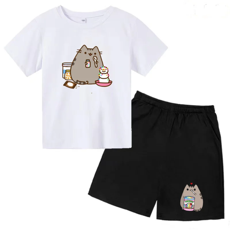 Kids T-shirt Anime Nutelles Cat Print Boys Girls Toddler 3-12 Years Old Top +Shorts 2P Stylish Casual Charming Kawaii Sports Set
Kids T-shirt Anime Nutelles Cat Print Boys Girls Toddler 3-12 Years Old Top +Shorts 2P Stylish Casual Charming Kawaii Sports Set
