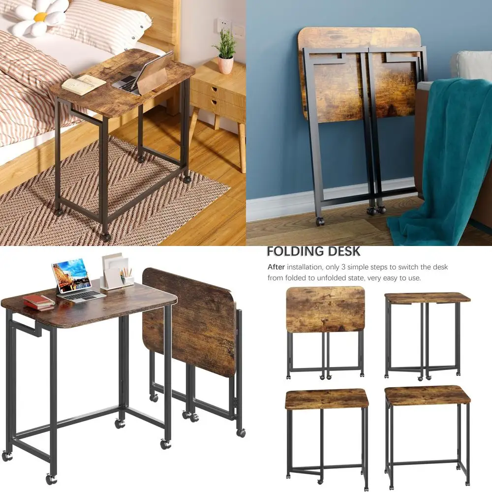Portable Laptop Desk with Wheels, Compact Rolling Computer Table for Home Office, Rustic Brown & Black
Portable Laptop Desk with Wheels, Compact Rolling Computer Table for Home Office, Rustic Brown & Black