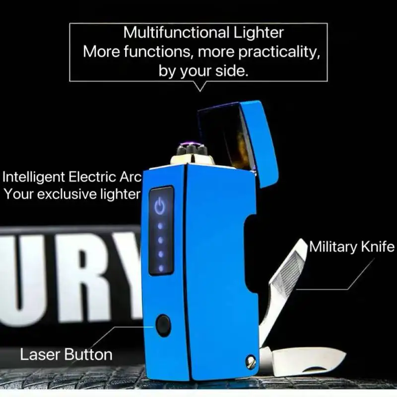 Personalized Colorful Double Arc Lighter Metal Material Inductive Switch Battery Display USB Charging Multifunctional Lighter
Personalized Colorful Double Arc Lighter Metal Material Inductive Switch Battery Display USB Charging Multifunctional Lighter