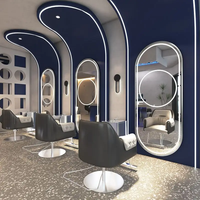 Simple barbershop mirror stand hair salon special Internet celebrity mirror with light tide hanging wall floor single-sided
Simple barbershop mirror stand hair salon special Internet celebrity mirror with light tide hanging wall floor single-sided