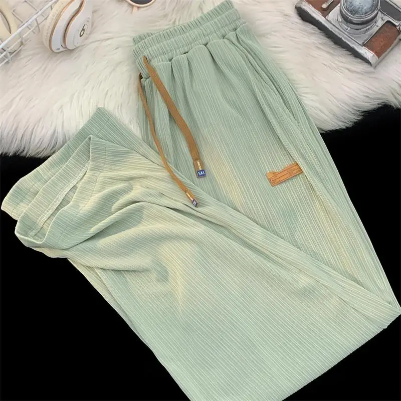Trendy Brand Men's Summer Thin Loose Wide Leg Breathable Sports Ice Silk Pants Casual Straight Leg Long Trousers Elastic Waist
Trendy Brand Men's Summer Thin Loose Wide Leg Breathable Sports Ice Silk Pants Casual Straight Leg Long Trousers Elastic Waist