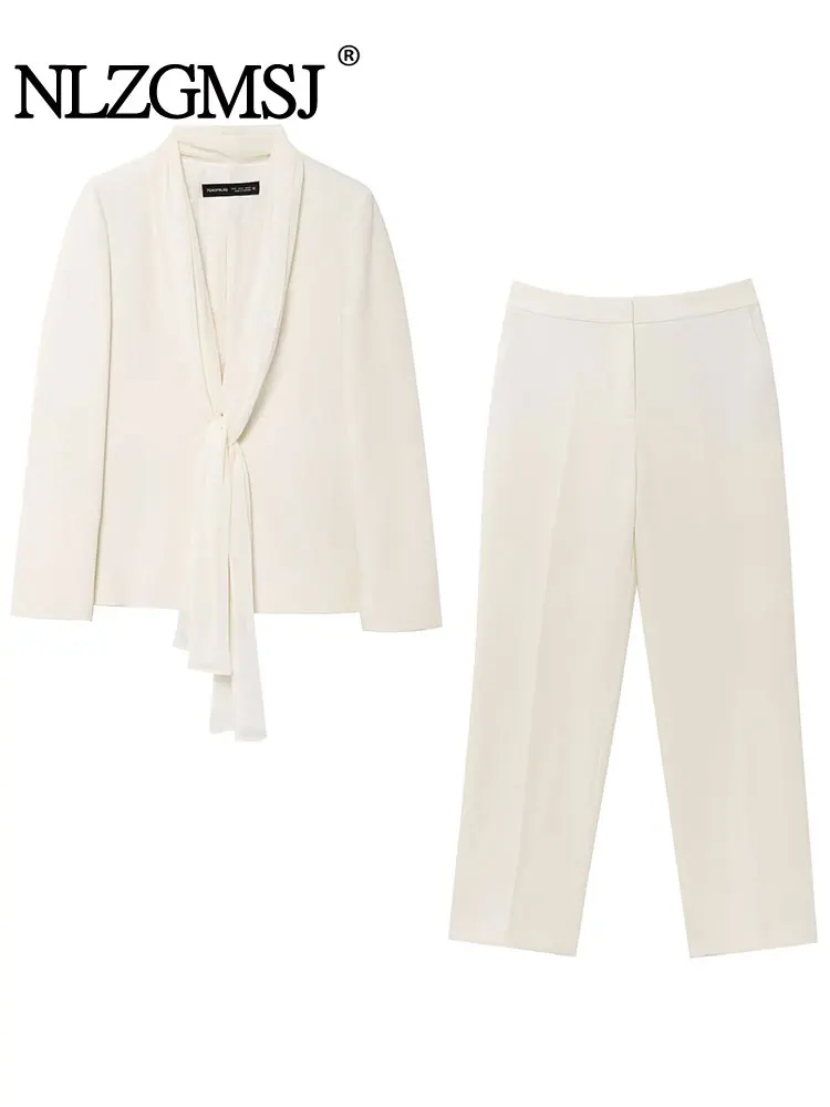 2025 Spring Women Suit Pants 2 Pieces Sets For Women Fashion Scarf Blazer Coat Elegant Two Piece Set Women Outfit
2025 Spring Women Suit Pants 2 Pieces Sets For Women Fashion Scarf Blazer Coat Elegant Two Piece Set Women Outfit 