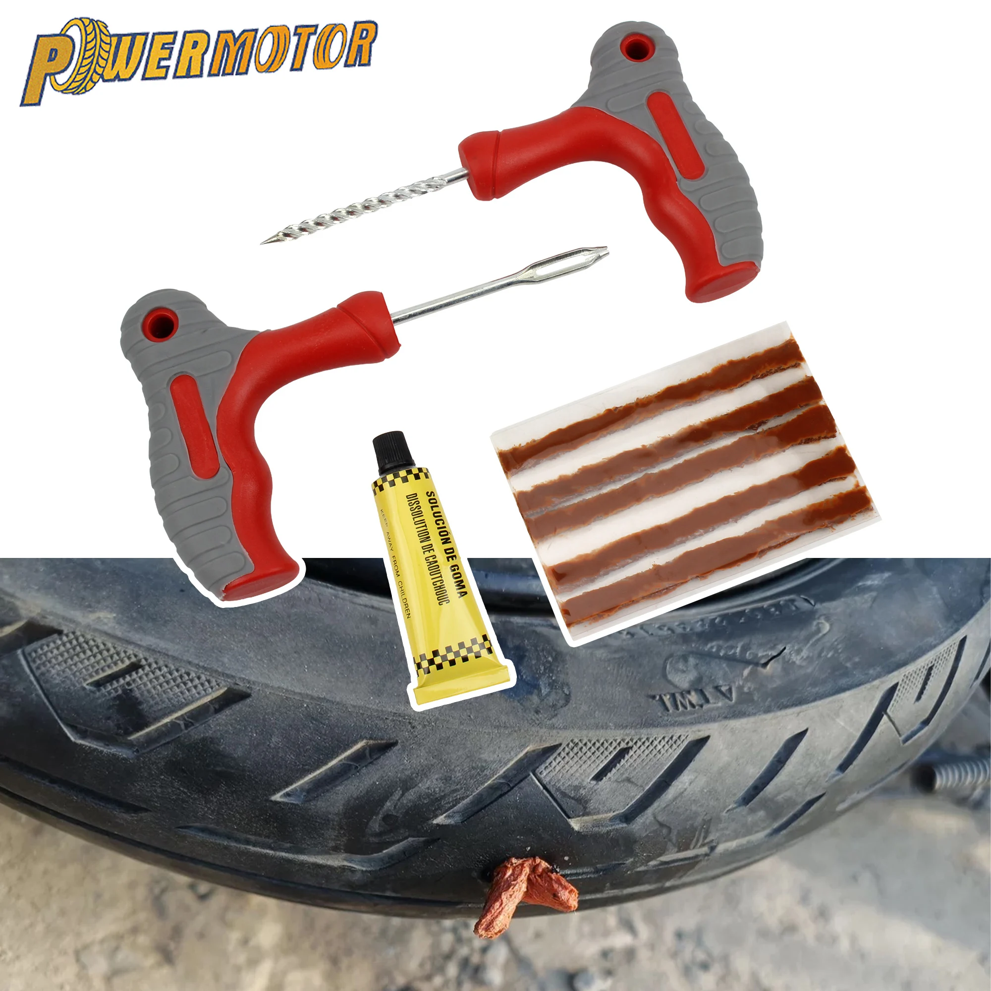 Universal Motorcycle Tire Repair Tools Tubeless Tire Rubber Strips Tyre Puncture Studding Plug For Car Scooters Motorbike
Universal Motorcycle Tire Repair Tools Tubeless Tire Rubber Strips Tyre Puncture Studding Plug For Car Scooters Motorbike