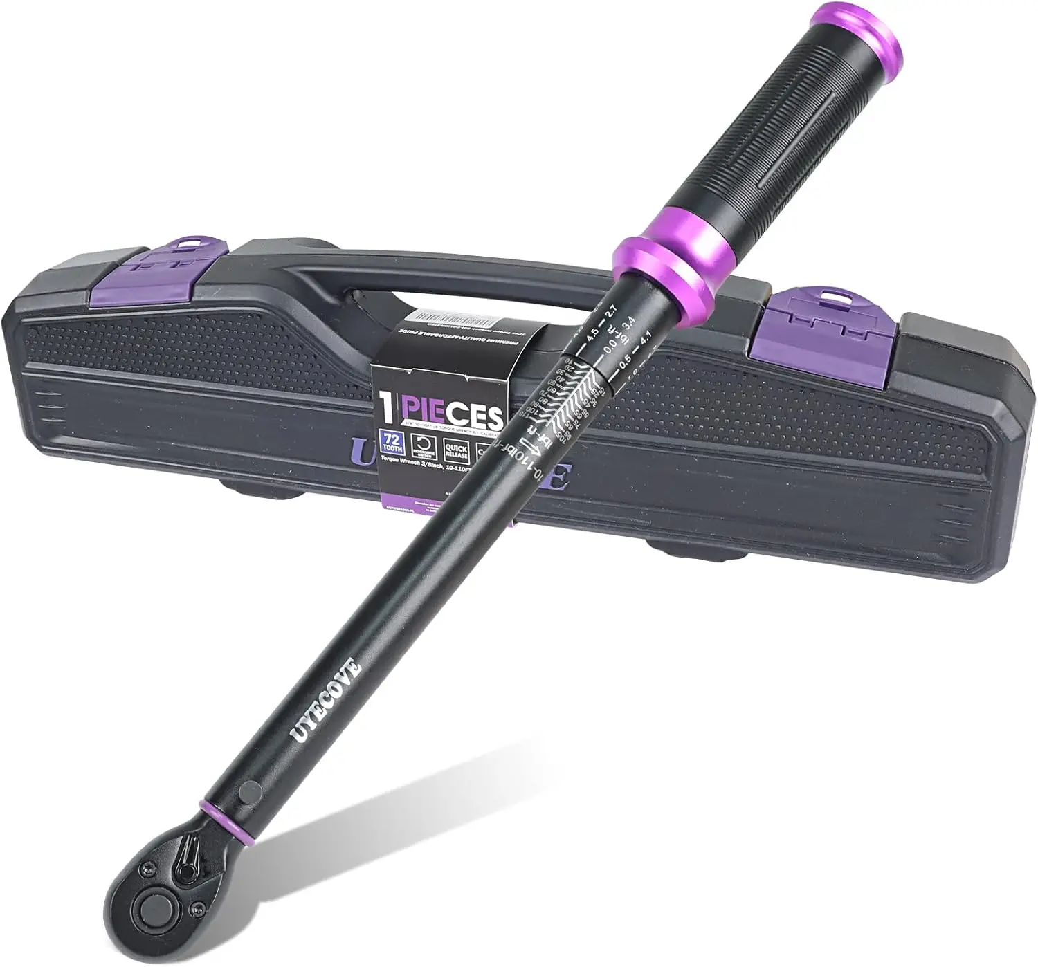 3/8" Drive Click Torque Wrench 10-110 FT-LB, ±3% Accuracy, Dual Range Scales, Reversible Ratcheting, Professional
3/8" Drive Click Torque Wrench 10-110 FT-LB, ±3% Accuracy, Dual Range Scales, Reversible Ratcheting, Professional