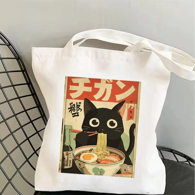 Ramen Cat Canvas Bag Tote Bag Shoulder Bag Handbag Noodle Eating Print Funny Gift For Cat Lovers Foodies Japanese Style
Ramen Cat Canvas Bag Tote Bag Shoulder Bag Handbag Noodle Eating Print Funny Gift For Cat Lovers Foodies Japanese Style