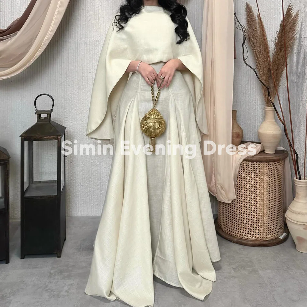 Simin Women's Sleeveless Scoop Neck Mermaid Formal Evening Dress Whit Floor-Length Backless Shawl Elegance Saudi Style for 2025 
Simin Women's Sleeveless Scoop Neck Mermaid Formal Evening Dress Whit Floor-Length Backless Shawl Elegance Saudi Style for 2025