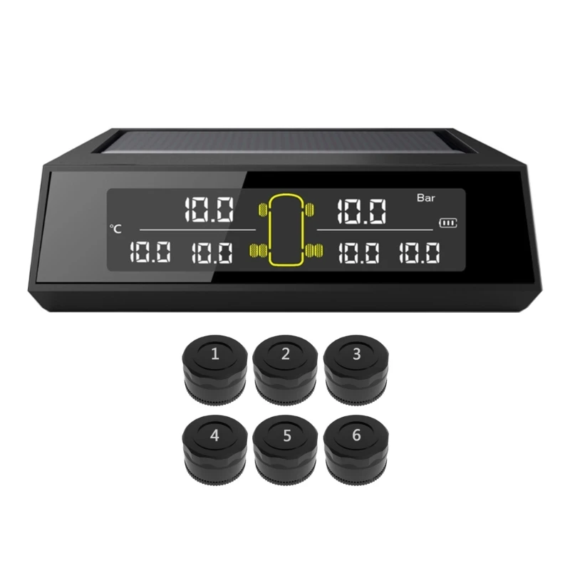 Системы контроля давления в шинах TPMS 6 внешних датчиков Беспроводная охранная сигнализация давления на солнечной энергии для
Системы контроля давления в шинах TPMS 6 внешних датчиков Беспроводная охранная сигнализация давления на солнечной энергии для