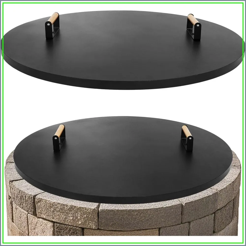 Round 34" Fire Pit Lid with Wooden Handles, Rust Resistant 1.5mm Metal Cover for Patio Firepits, All-Season Protective Accessory
Round 34" Fire Pit Lid with Wooden Handles, Rust Resistant 1.5mm Metal Cover for Patio Firepits, All-Season Protective Accessory
