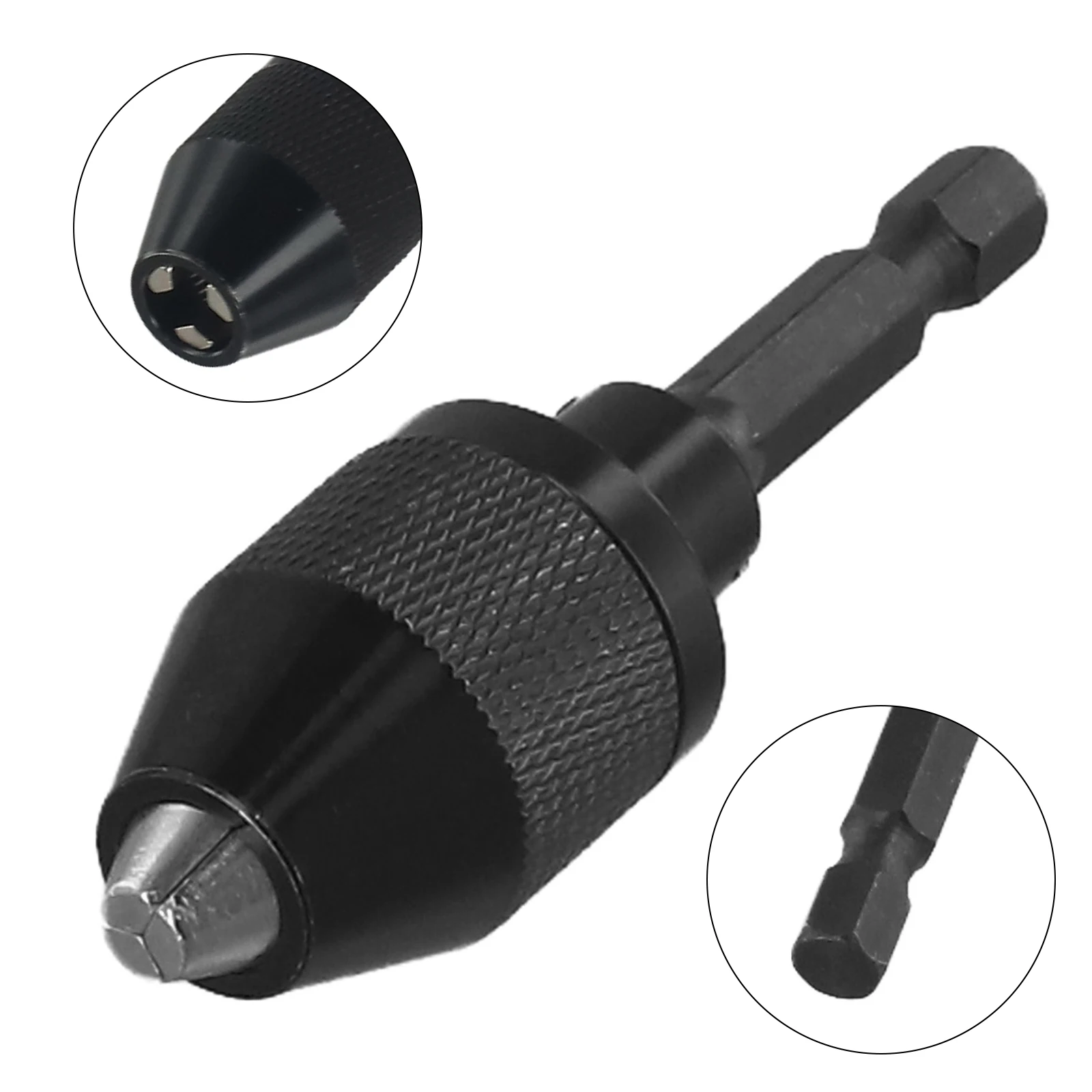 Keyless Chuck Adapter with 1/4 Inch Hex Shank for Drill Bits Suitable for Use with Hex Drive Wireless Screwdrivers
Keyless Chuck Adapter with 1/4 Inch Hex Shank for Drill Bits Suitable for Use with Hex Drive Wireless Screwdrivers
