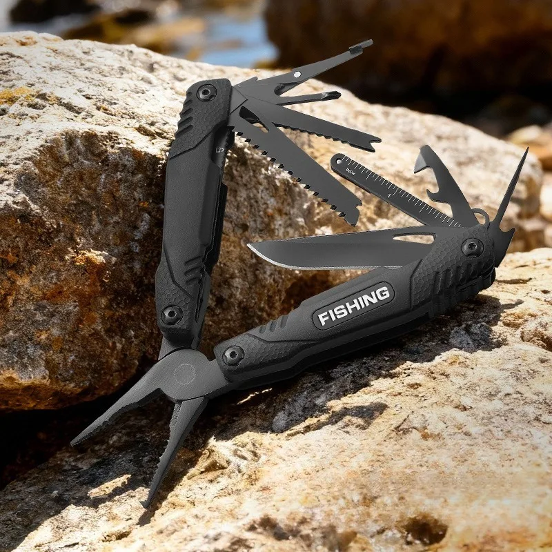 Multifunctional Lure Pliers Black Stainless Steel Outdoor Multifunctional Fishing Pliers Tactical Pliers Portable Fishing Gear
Multifunctional Lure Pliers Black Stainless Steel Outdoor Multifunctional Fishing Pliers Tactical Pliers Portable Fishing Gear