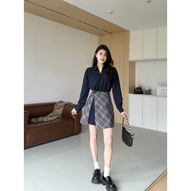 Zhang a Xing London Vintage Plaid Patchwork High Waist Slim Fit Shirt Dress Button up a Line Skirt Long Sleeve Women
Zhang a Xing London Vintage Plaid Patchwork High Waist Slim Fit Shirt Dress Button up a Line Skirt Long Sleeve Women