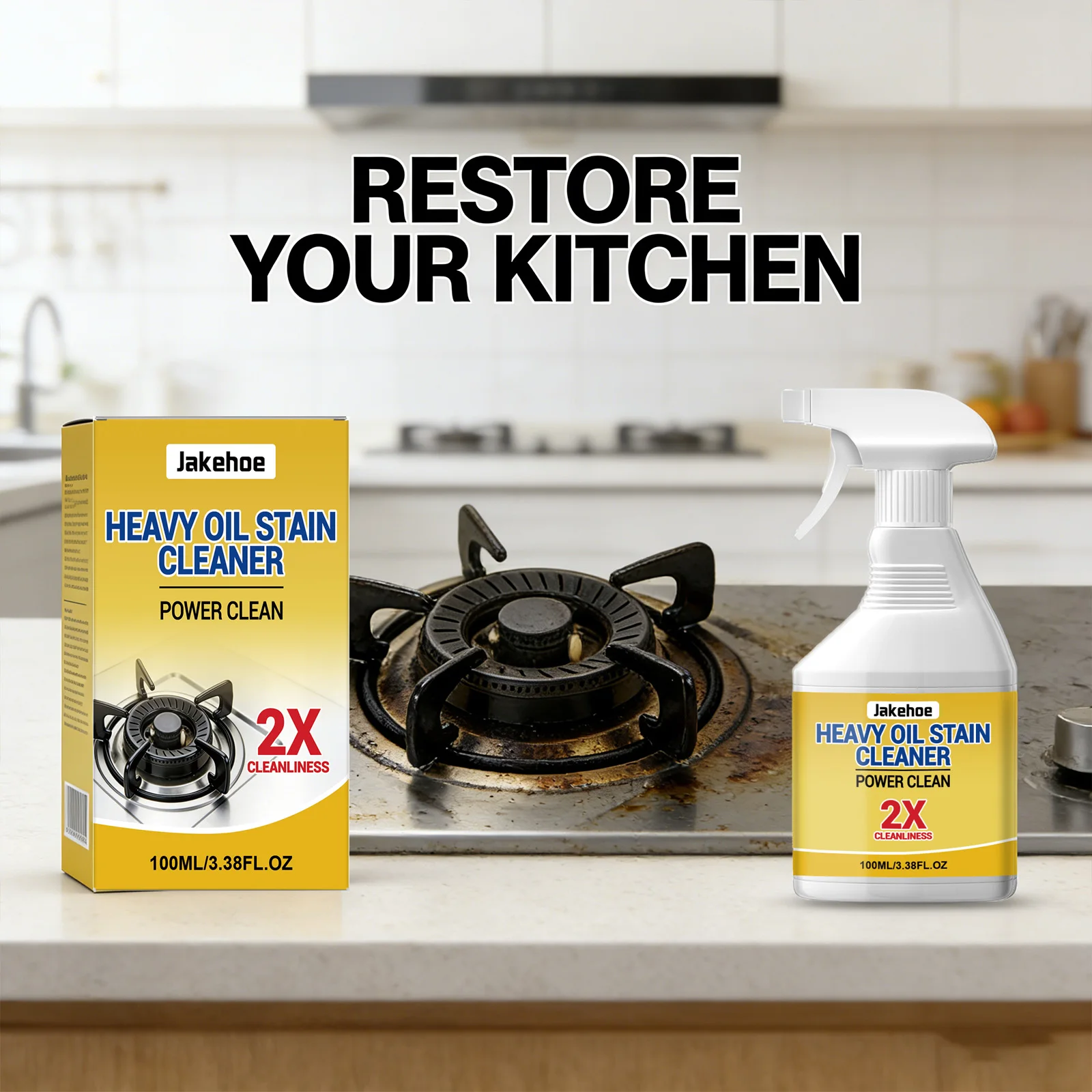 Heavy Oil Stain Cleaner Penetrate Stubborn Oil Stains Decompose Grease Fragrance Fresh Air Restore Luster Kitchen Cleaning Spray
Heavy Oil Stain Cleaner Penetrate Stubborn Oil Stains Decompose Grease Fragrance Fresh Air Restore Luster Kitchen Cleaning Spray
