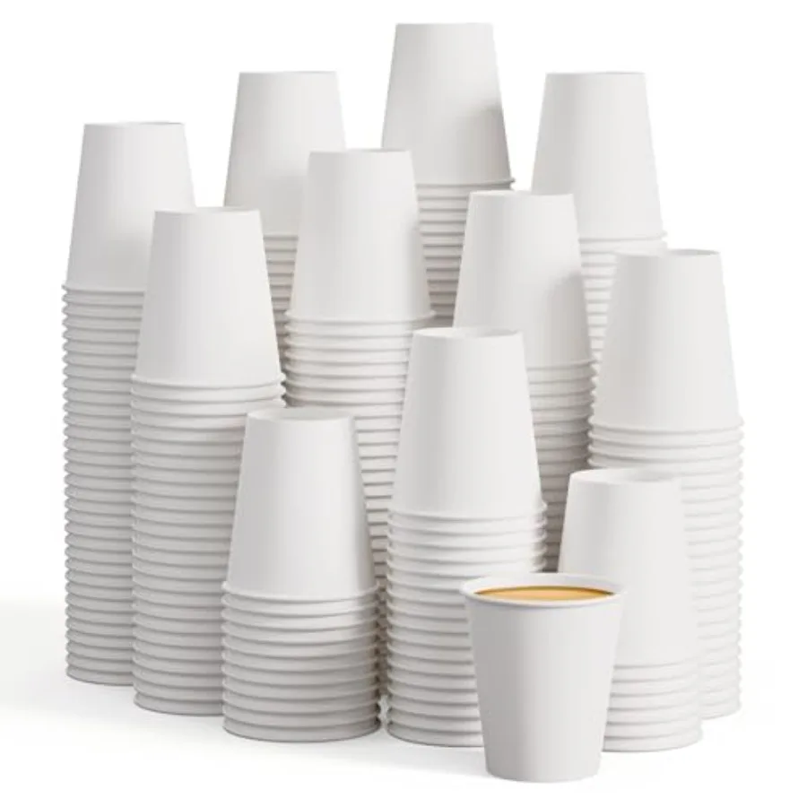 400 Pack 8 oz Disposable Paper Coffee Cups, White Paper Hot Coffee Cups for Party, Picnic, Travel, and Events
400 Pack 8 oz Disposable Paper Coffee Cups, White Paper Hot Coffee Cups for Party, Picnic, Travel, and Events