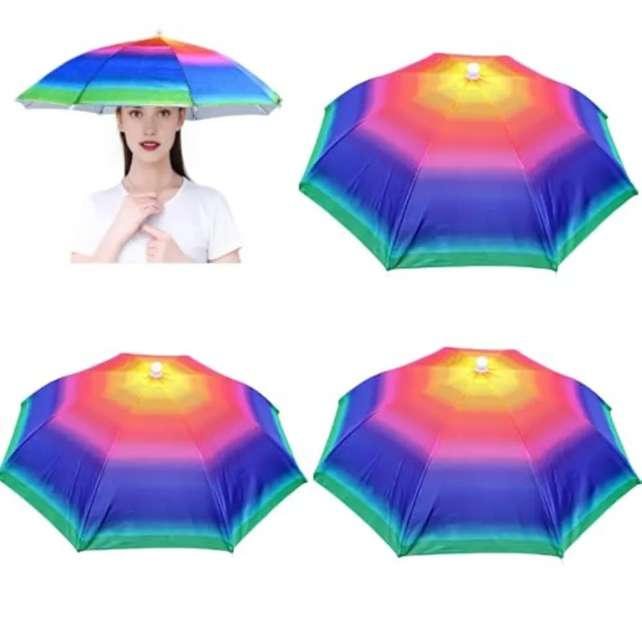 3 Pack Umbrella Hat, Sports Head Umbrella Hats for Adult Women, 26" Diameter Folding Waterproof Fishing Headwear for Outdoor Pa
3 Pack Umbrella Hat, Sports Head Umbrella Hats for Adult Women, 26" Diameter Folding Waterproof Fishing Headwear for Outdoor Pa