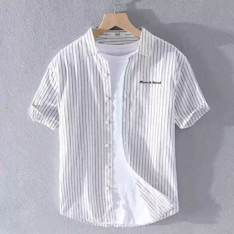 New 2026 Men's Ice Silk Stripe Short Sleeve Shirt Ultra-Thin Breathable Stylish Summer Casual Fashion Coat Jacket
New 2026 Men's Ice Silk Stripe Short Sleeve Shirt Ultra-Thin Breathable Stylish Summer Casual Fashion Coat Jacket