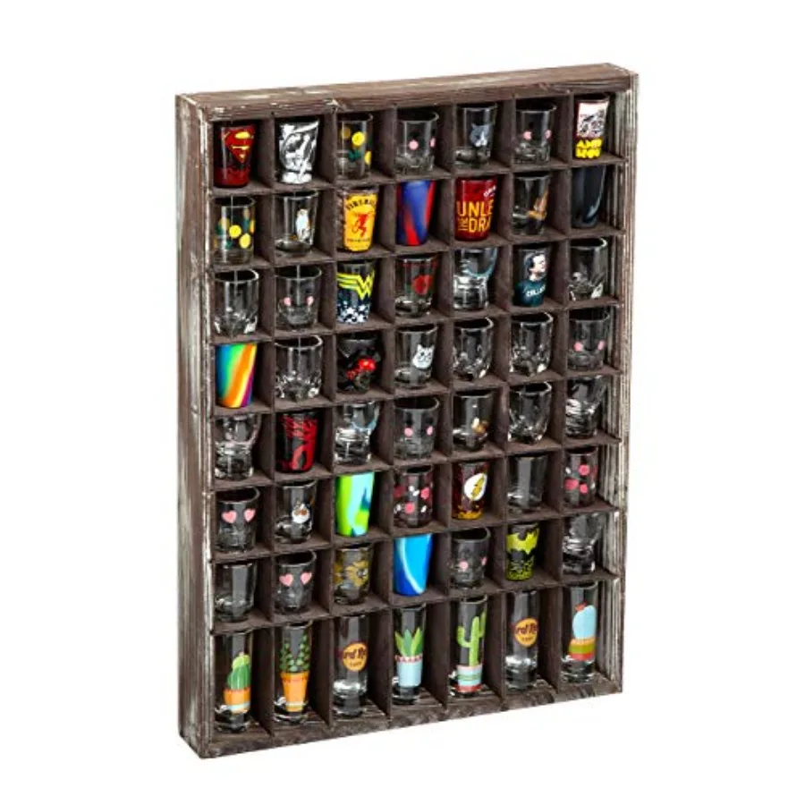 Shot Glasses Display Case 56 Compartments Wall Mount Pint Glass Shadow Box Bar Cabinet Collection Freestanding - MK524A
Shot Glasses Display Case 56 Compartments Wall Mount Pint Glass Shadow Box Bar Cabinet Collection Freestanding - MK524A