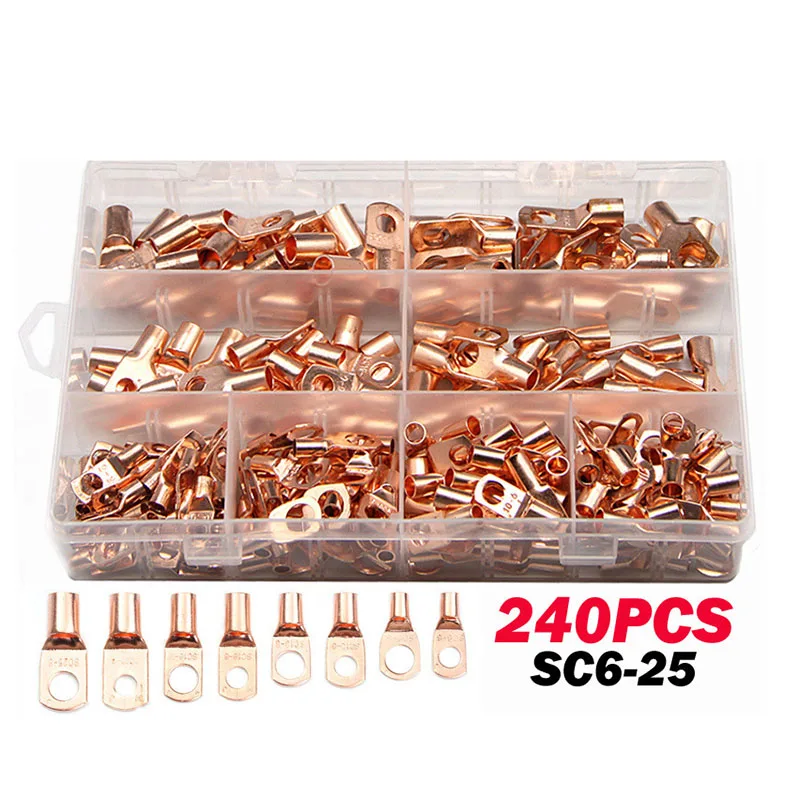 240Pcs Assortment Automotive Copper Ring Lug Terminal Wire Cable Crimp Wire Connectors Kit
240Pcs Assortment Automotive Copper Ring Lug Terminal Wire Cable Crimp Wire Connectors Kit