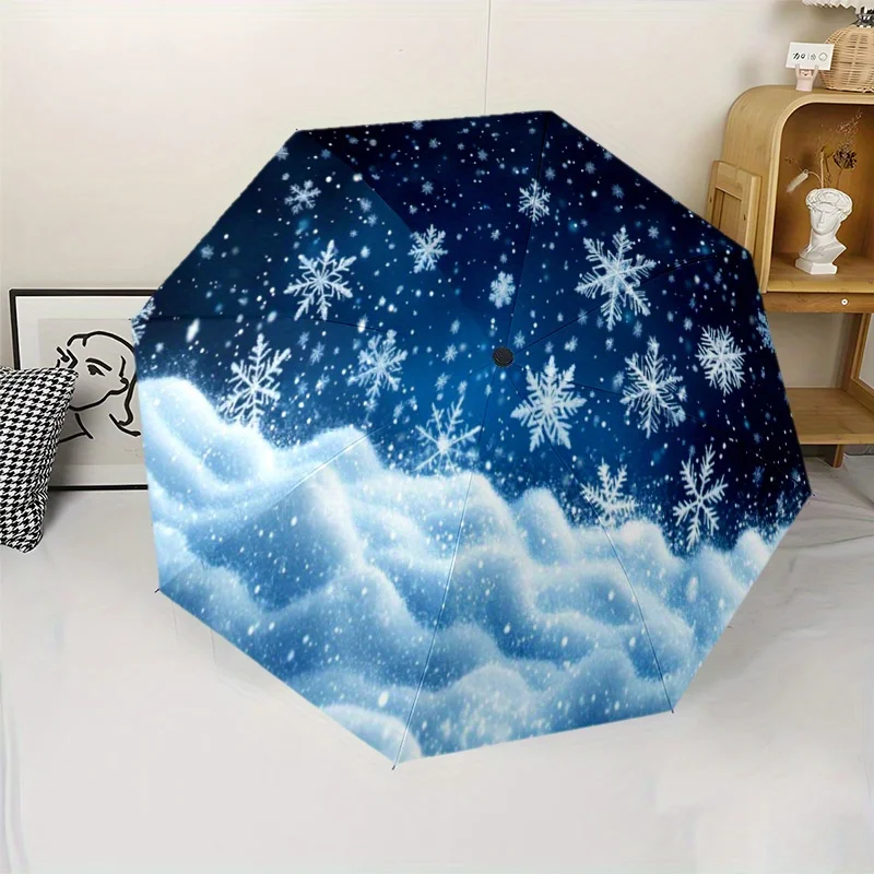 Зимний зонт с рисунком снежной пейзажи, новый автоматический складной зонт, портативный складной дорожный зонт для мужчин и женщин, на Хэллоуин и Рождество
Зимний зонт с рисунком снежной пейзажи, новый автоматический складной зонт, портативный складной дорожный зонт для мужчин и женщин, на Хэллоуин и Рождество